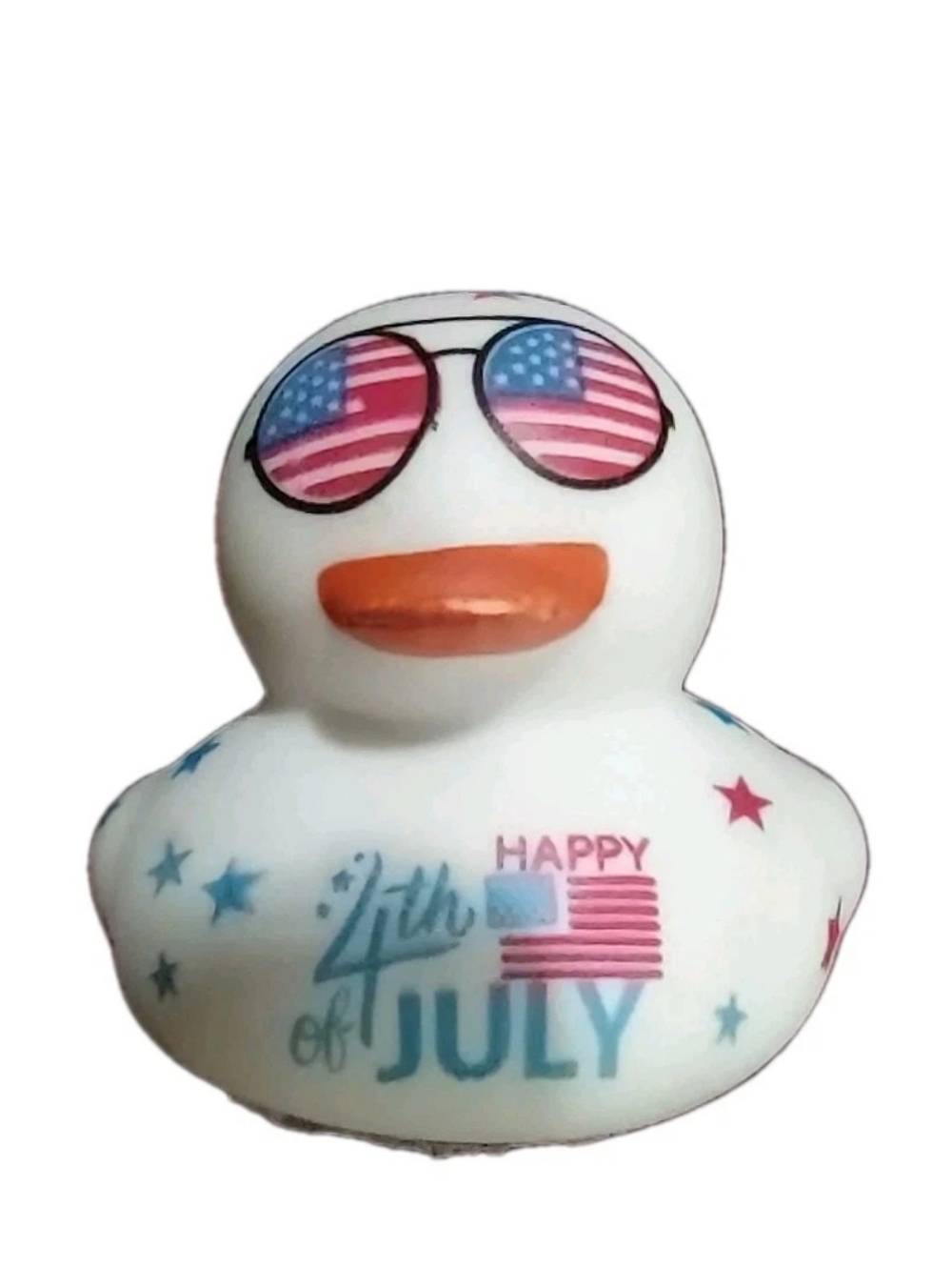 4th of July USA Stars Shades White Patriotic Rubber Duck Jeep Car Truck Desk